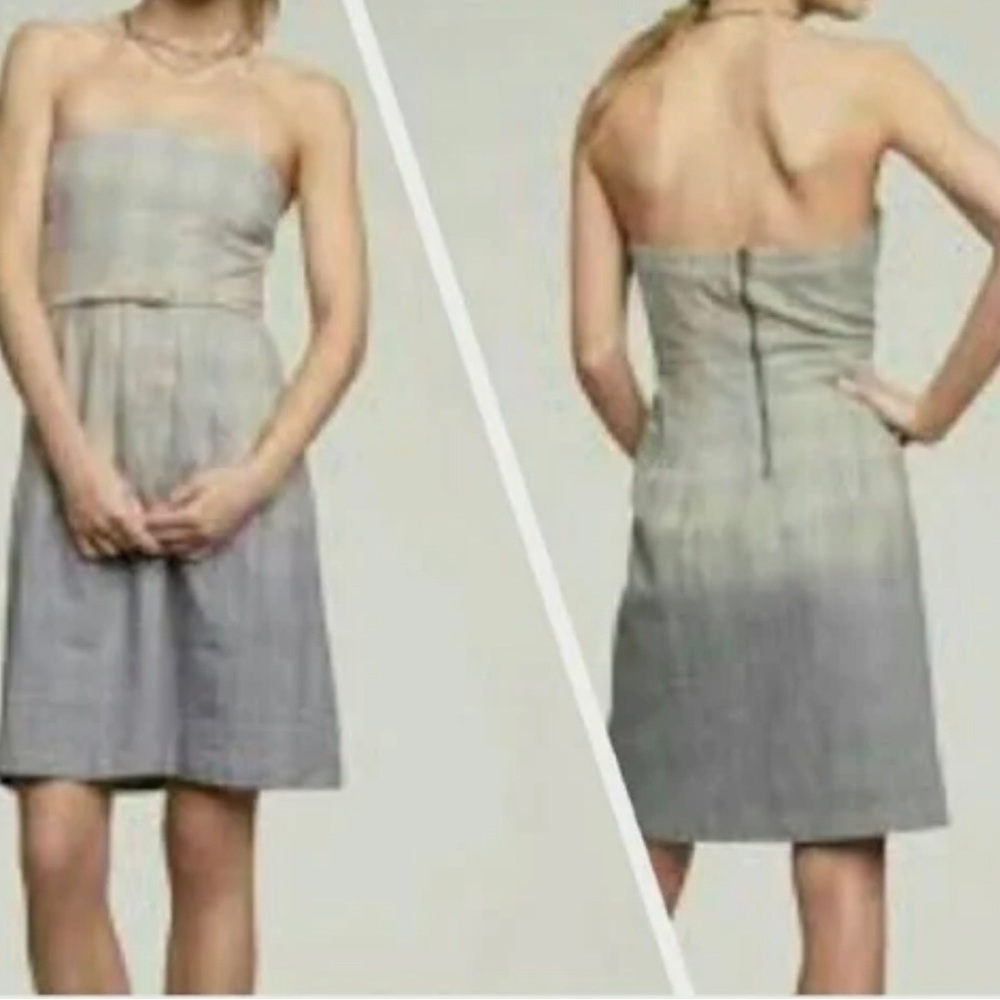GAP👗GRAY CHECKER STRAPLESS DRESS size 6